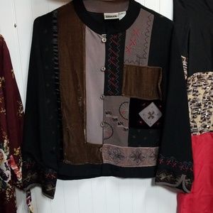 Chicos Design 0 Small Artsy Embroidery Jacket